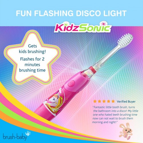Brush-Baby | Brushbaby KidzSonic Electric Kids Toothbrush 3 - 6 years - Unicorn